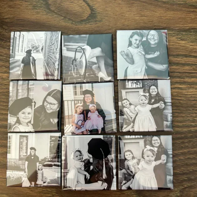 Set of 9, 2x2" Custom Photo Magnets